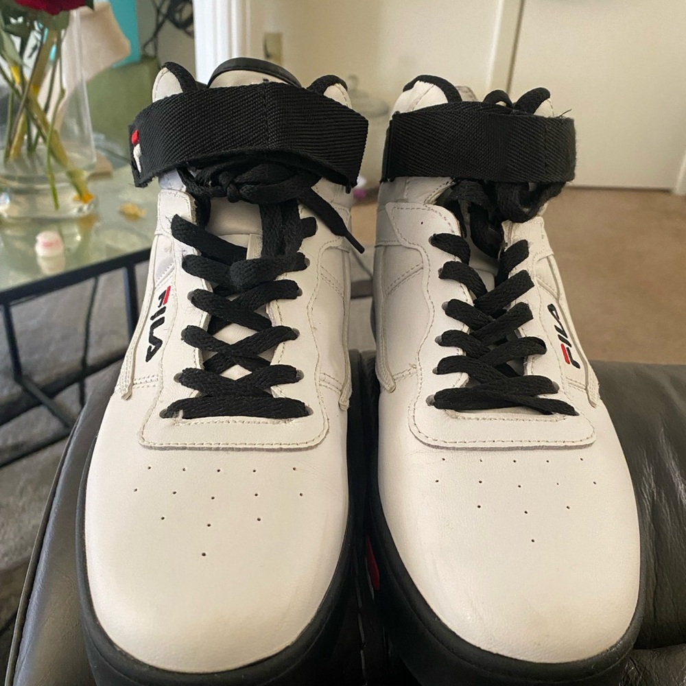 Fila White and Black High-Top Sneakers Men’s